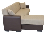 ΚΑΝΑΠΕΣ ΚΡΕΒΑΤΙ ΓΩΝΙΑΚΟΣ ARTELIBRE JOSE ΜΠΕΖ/ΚΑΦΕ PU 270X150X86CM