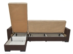 ΚΑΝΑΠΕΣ ΚΡΕΒΑΤΙ ΓΩΝΙΑΚΟΣ ARTELIBRE JOSE ΜΠΕΖ/ΚΑΦΕ PU 270X150X86CM