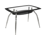 ΤΡΑΠΕΖΙ ARTELIBRE HALTIA ΧΡΩΜΙΟ/ΜΑΥΡΟ ΓΥΑΛΙ/ΜΕΤΑΛΛΟ 120X75X75CM