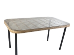ΤΡΑΠΕΖΙ ΚΗΠΟΥ ARTELIBRE AMPIUS ΦΥΣΙΚΟ/ΜΑΥΡΟ ΜΕΤΑΛΛΟ/RATTAN/ΓΥΑΛΙ 160X90X73CM