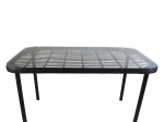 ΤΡΑΠΕΖΙ ΚΗΠΟΥ ARTELIBRE AMPIUS ΜΑΥΡΟ ΜΕΤΑΛΛΟ/RATTAN/ΓΥΑΛΙ 160X90X73CM