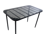 ΤΡΑΠΕΖΙ ΚΗΠΟΥ ARTELIBRE ANNIUS ΜΑΥΡΟ ΜΕΤΑΛΛΟ/RATTAN/ΓΥΑΛΙ 120X70X78CM