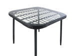 ΤΡΑΠΕΖΙ ΚΗΠΟΥ ARTELIBRE ANTIUS ΜΑΥΡΟ ΜΕΤΑΛΛΟ/RATTAN/ΓΥΑΛΙ 80X80X73CM