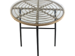 ΤΡΑΠΕΖΙ ΚΗΠΟΥ ARTELIBRE APPIUS ΦΥΣΙΚΟ/ΜΑΥΡΟ ΜΕΤΑΛΛΟ/RATTAN/ΓΥΑΛΙ 70X70X74CM