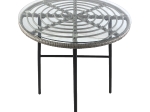 ΤΡΑΠΕΖΙ ΚΗΠΟΥ ARTELIBRE APPIUS ΓΚΡΙ/ΜΑΥΡΟ ΜΕΤΑΛΛΟ/RATTAN/ΓΥΑΛΙ 70X70X74CM