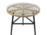 ΤΡΑΠΕΖΙ ΚΗΠΟΥ ARTELIBRE ARELLIUS ΦΥΣΙΚΟ/ΜΑΥΡΟ ΜΕΤΑΛΛΟ/RATTAN/ΓΥΑΛΙ 45X45X46CM