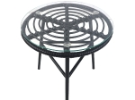 ΤΡΑΠΕΖΙ ΚΗΠΟΥ ARTELIBRE ARELLIUS ΜΑΥΡΟ ΜΕΤΑΛΛΟ/RATTAN/ΓΥΑΛΙ 45X45X46CM