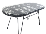 ΤΡΑΠΕΖΙ ΚΗΠΟΥ ARTELIBRE ARRIUS ΜΑΥΡΟ ΜΕΤΑΛΛΟ/RATTAN/ΓΥΑΛΙ 100X45X46CM