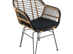 ΚΑΡΕΚΛΑ ΚΗΠΟΥ ARTELIBRE ATINIUS ΦΥΣΙΚΟ/ΜΑΥΡΟ ΜΕΤΑΛΛΟ/RATTAN 58X62X82CM