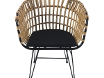 ΚΑΡΕΚΛΑ ΚΗΠΟΥ ARTELIBRE AULIUS ΦΥΣΙΚΟ/ΜΑΥΡΟ ΜΕΤΑΛΛΟ/RATTAN 57X60X78.5CM