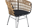 ΚΑΡΕΚΛΑ ΚΗΠΟΥ ARTELIBRE AULIUS ΦΥΣΙΚΟ/ΜΑΥΡΟ ΜΕΤΑΛΛΟ/RATTAN 57X60X78.5CM