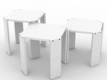 ΖΙΓΚΟΝ ARTELIBRE HANSEL ΛΕΥΚΟ ΜΟΡΙΟΣΑΝΙΔΑ/ΜΕΛΑΜΙΝΗ 44.5X44.5CM Υ41/38.5/36CM ΣΕΤ 3ΤΜΧ