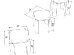 ΖΙΓΚΟΝ ARTELIBRE HANSEL ΛΕΥΚΟ ΜΟΡΙΟΣΑΝΙΔΑ/ΜΕΛΑΜΙΝΗ 44.5X44.5CM Υ41/38.5/36CM ΣΕΤ 3ΤΜΧ