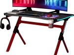 ΓΡΑΦΕΙΟ GAMING ARTELIBRE VADER RGB ΜΑΥΡΟ/ΚΟΚΚΙΝΟ ΞΥΛΟ/ΜΕΤΑΛΛΟ 120X65X75CM