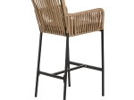 ΣΚΑΜΠΟ KINTAMPO ΜΠΕΖ/ΜΑΥΡΟ ΑΛΟΥΜΙΝΙΟ/RATTAN 55X58X108CM