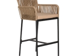 ΣΚΑΜΠΟ KINTAMPO ΜΠΕΖ/ΜΑΥΡΟ ΑΛΟΥΜΙΝΙΟ/RATTAN 55X58X108CM
