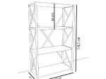 ΒΙΒΛΙΟΘΗΚΗ ARTELIBRE IKE ΜΑΥΡΟ ΜΟΡΙΟΣΑΝΙΔΑ/ΜΕΤΑΛΛΟ 70X34X114.5CM