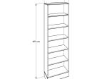 ΒΙΒΛΙΟΘΗΚΗ ΜΕΛΑΜΙΝΗΣ BASE MEGAPAP ΧΡΩΜΑ OAK - ΛΕΥΚΟ 60X26X197ΕΚ.