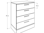 ΣΥΡΤΑΡΙΕΡΑ ΜΕΛΑΜΙΝΗΣ BASE MEGAPAP ΧΡΩΜΑ OAK - ΛΕΥΚΟ 72X40X88ΕΚ.