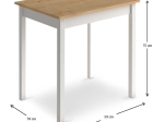 ΤΡΑΠΕΖΙ MINI MEGAPAP ΜΕΤΑΛΛΙΚΟ - ΜΕΛΑΜΙΝΗΣ ΧΡΩΜΑ OAK - ΛΕΥΚΟ 78X59X75ΕΚ.