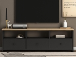ΕΠΙΠΛΟ ΤΗΛΕΟΡΑΣΗΣ SOLE MEGAPAP ΑΠΟ ΜΕΛΑΜΙΝΗ ΧΡΩΜΑ INDUSTRIAL GREY - OAK 150X32X47ΕΚ.