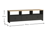 ΕΠΙΠΛΟ ΤΗΛΕΟΡΑΣΗΣ SOLE MEGAPAP ΑΠΟ ΜΕΛΑΜΙΝΗ ΧΡΩΜΑ INDUSTRIAL GREY - OAK 150X32X47ΕΚ.
