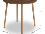 ΤΡΑΠΕΖΙ CRUZ MEGAPAP ΑΠΟ ΜΕΛΑΜΙΝΗ ΧΡΩΜΑ ΚΑΡΥΔΙ 92X92X75ΕΚ.