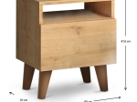 ΚΟΜΟΔΙΝΟ LUCE MEGAPAP ΑΠΟ ΜΕΛΑΜΙΝΗ ΧΡΩΜΑ OAK 40X30X47,6ΕΚ.