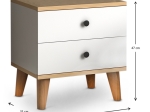 ΚΟΜΟΔΙΝΟ LUCE MEGAPAP ΑΠΟ ΜΕΛΑΜΙΝΗ ΧΡΩΜΑ ΛΕΥΚΟ - OAK 45X35X47ΕΚ.