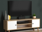 ΕΠΙΠΛΟ ΤΗΛΕΟΡΑΣΗΣ PARMA MEGAPAP ΑΠΟ ΜΕΛΑΜΙΝΗ ΧΡΩΜΑ WHITE - OAK 120X30X40ΕΚ.