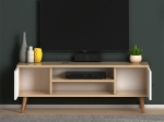 ΕΠΙΠΛΟ ΤΗΛΕΟΡΑΣΗΣ PARMA MEGAPAP ΑΠΟ ΜΕΛΑΜΙΝΗ ΧΡΩΜΑ WHITE - OAK 120X30X40ΕΚ.