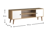 ΕΠΙΠΛΟ ΤΗΛΕΟΡΑΣΗΣ PARMA MEGAPAP ΑΠΟ ΜΕΛΑΜΙΝΗ ΧΡΩΜΑ WHITE - OAK 120X30X40ΕΚ.
