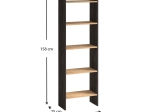 ΒΙΒΛΙΟΘΗΚΗ ΜΕΛΑΜΙΝΗΣ FLORA MEGAPAP ΧΡΩΜΑ INDUSTRIAL GREY - OAK 52X25X158ΕΚ.