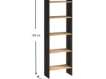 ΒΙΒΛΙΟΘΗΚΗ ΜΕΛΑΜΙΝΗΣ FLORA MEGAPAP ΧΡΩΜΑ INDUSTRIAL GREY - OAK 52X25X158ΕΚ.