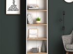 ΒΙΒΛΙΟΘΗΚΗ ΜΕΛΑΜΙΝΗΣ FLORA MEGAPAP ΧΡΩΜΑ WHITE PINE 52X25X158ΕΚ.