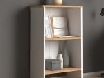 ΒΙΒΛΙΟΘΗΚΗ ΜΕΛΑΜΙΝΗΣ FLORA MEGAPAP ΧΡΩΜΑ WHITE - OAK 52X25X80ΕΚ.