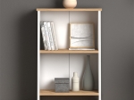 ΒΙΒΛΙΟΘΗΚΗ ΜΕΛΑΜΙΝΗΣ FLORA MEGAPAP ΧΡΩΜΑ WHITE - OAK 52X25X80ΕΚ.