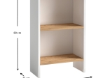 ΒΙΒΛΙΟΘΗΚΗ ΜΕΛΑΜΙΝΗΣ FLORA MEGAPAP ΧΡΩΜΑ WHITE - OAK 52X25X80ΕΚ.