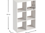ΒΙΒΛΙΟΘΗΚΗ CUBE MEGAPAP ΑΠΟ ΜΕΛΑΜΙΝΗ ΧΡΩΜΑ ΛΕΥΚΟ 73,5X34X109ΕΚ.