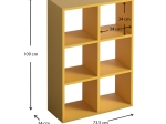 ΒΙΒΛΙΟΘΗΚΗ CUBE MEGAPAP ΑΠΟ ΜΕΛΑΜΙΝΗ ΧΡΩΜΑ ΚΙΤΡΙΝΟ 73,5X34X109ΕΚ.