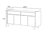 ΜΠΟΥΦΕΣ SILA MEGAPAP ΧΡΩΜΑ ΛΕΥΚΟ 140X45X72ΕΚ.
