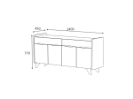 ΜΠΟΥΦΕΣ SILA MEGAPAP ΧΡΩΜΑ ΛΕΥΚΟ - ΓΚΡΙ 140X45X72ΕΚ.