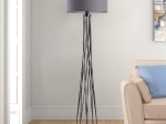 ΦΩΤΙΣΤΙΚΟ ΔΑΠΕΔΟΥ ETEL MEGAPAP ΜΕΤΑΛΛΟ/ΥΦΑΣΜΑ PVC ΧΡΩΜΑ ΜΑΥΡΟ - ΓΚΡΙ 45X45X165ΕΚ.