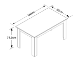 ΤΡΑΠΕΖΙ TITO MEGAPAP ΜΕΛΑΜΙΝΗΣ ΧΡΩΜΑ ΛΕΥΚΟ ΓΚΡΙ 138X80X74ΕΚ.