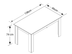 ΤΡΑΠΕΖΙ TITO MEGAPAP ΜΕΛΑΜΙΝΗΣ ΧΡΩΜΑ ΛΕΥΚΟ ΓΚΡΙ 138X80X74ΕΚ.