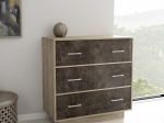 ΣΥΡΤΑΡΙΕΡΑ ΜΕΛΑΜΙΝΗΣ LEANDRO MEGAPAP ΧΡΩΜΑ ΓΚΡΙ OAK - DARK ATELIER 90X44X81ΕΚ.