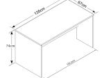 ΓΡΑΦΕΙΟ ΜΕΛΑΜΙΝΗΣ CARMINE MEGAPAP ΧΡΩΜΑ ΑΝΘΡΑΚΙ 135X67X74ΕΚ.