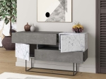 ΜΠΟΥΦΕΣ EROS MEGAPAP ΓΚΡΙ ΡΕΤΡΟ - ΛΕΥΚΟ ΕΦΕ ΜΑΡΜΑΡΟΥ 145X40X82ΕΚ.