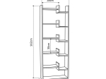 ΒΙΒΛΙΟΘΗΚΗ OPPA MEGAPAP ΧΡΩΜΑ ΑΝΘΡΑΚΙ - ΛΕΥΚΟ 60X22X162ΕΚ.
