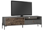 ΕΠΙΠΛΟ ΤΗΛΕΟΡΑΣΗΣ DIONYSOS MEGAPAP ΧΡΩΜΑ ΓΚΡΙ ΡΕΤΡΟ 170X45X48,6ΕΚ.